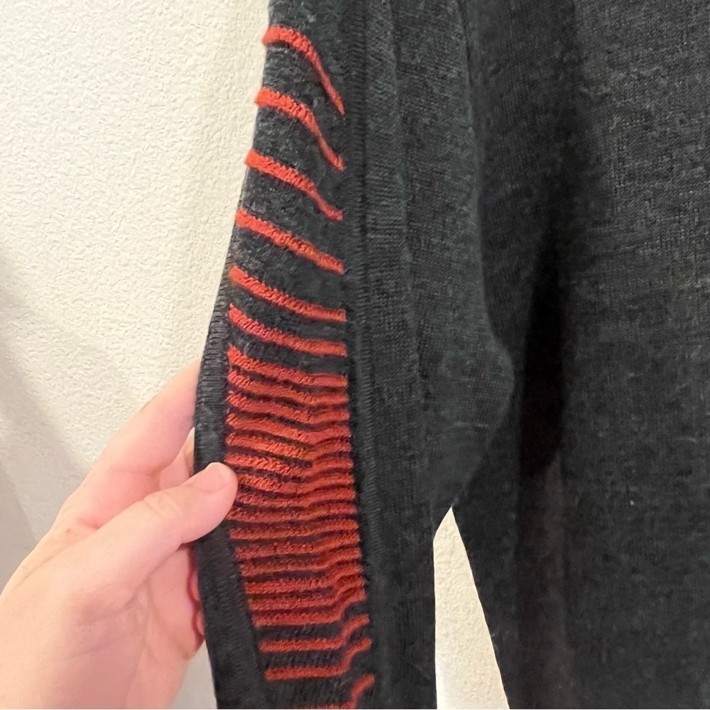 Smartwool Charcoal Gray With Rusty Red Stripes Si… - image 2